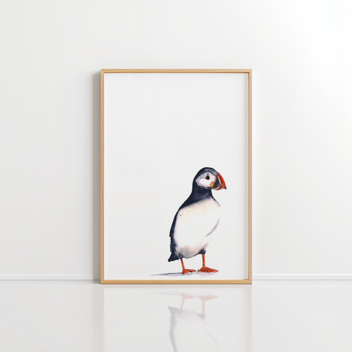 Puffin watercolour print